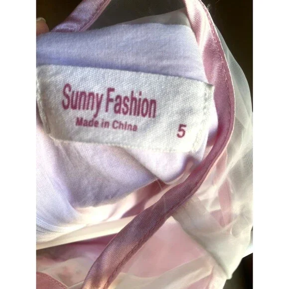 Sunny Fashion Girls Dress Unicorn Rainbow Tulle Pageant Princess Party -Size 5 T - Picture 14 of 16